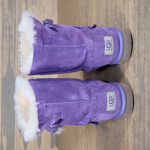 Ugg Adrianna Star Studded Lavender Youth Winter Snow Boots 1004864K - Picture 5 of 10